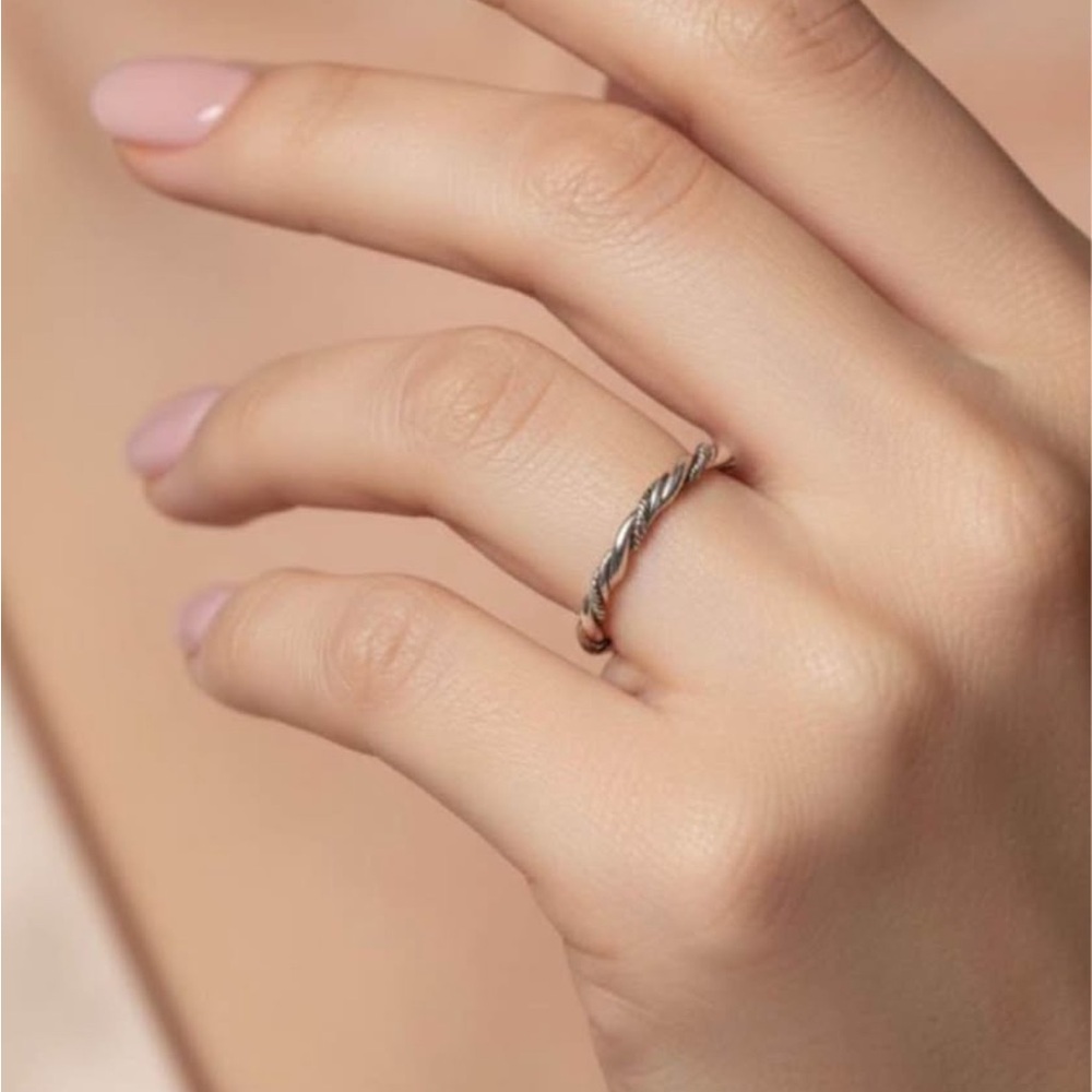 Sterling Silver Beaded Stackable Rings - Silver - Picture 8 of 10